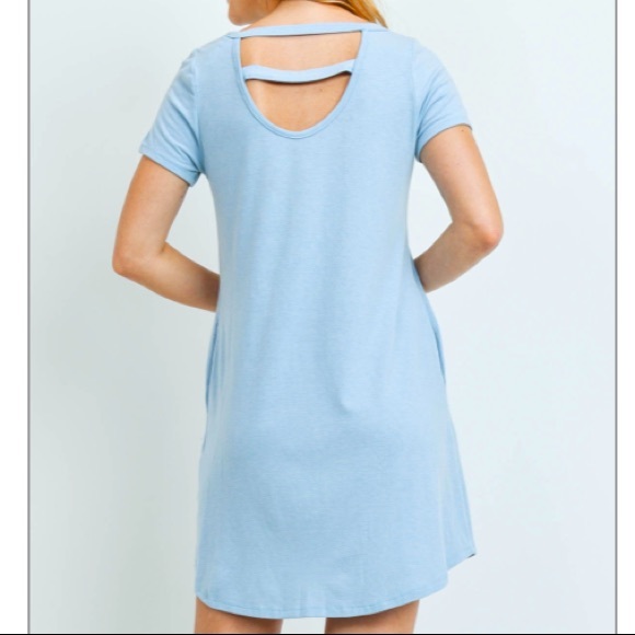 Blue Cutout Detail Shift Dress - Picture 2 of 3